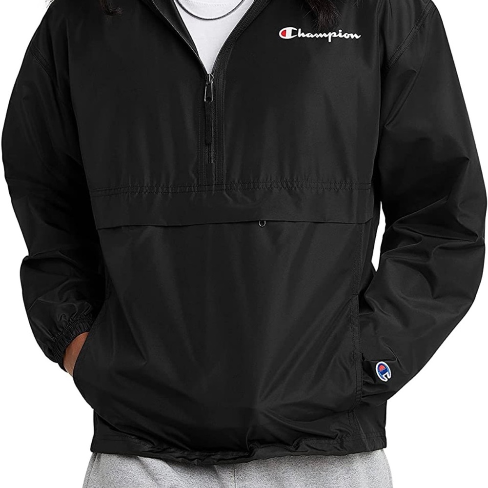 NWT Champion Men's Windbreaker Jacket Wind-Water-Resistant Hooded Jacket